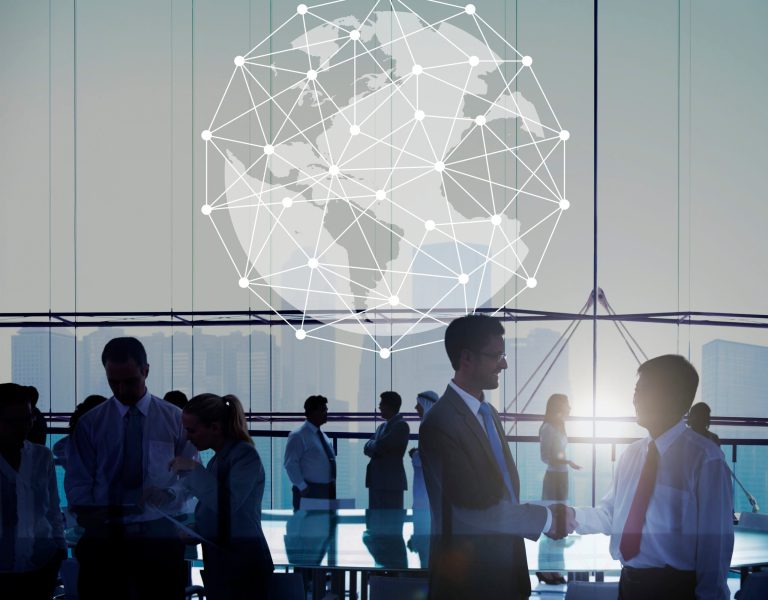 Network graphic overlay banner background